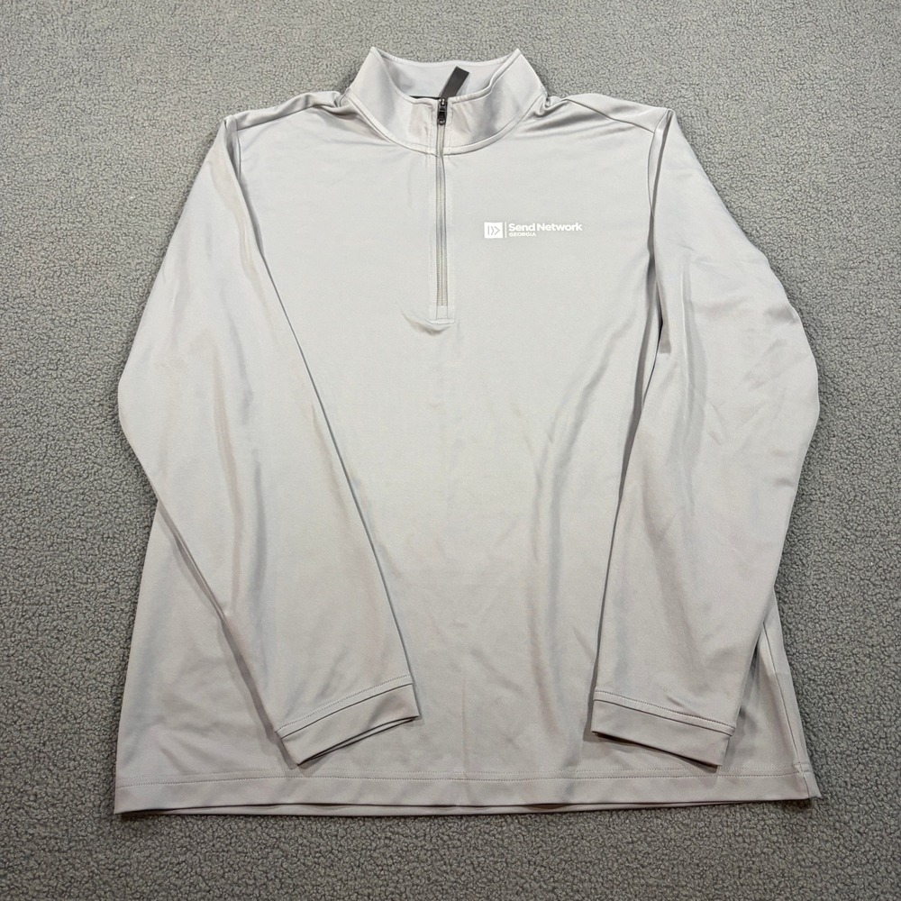 Adidas Pullover Mens Large Gray Send Network Georgia Quarter Zip Performance Top